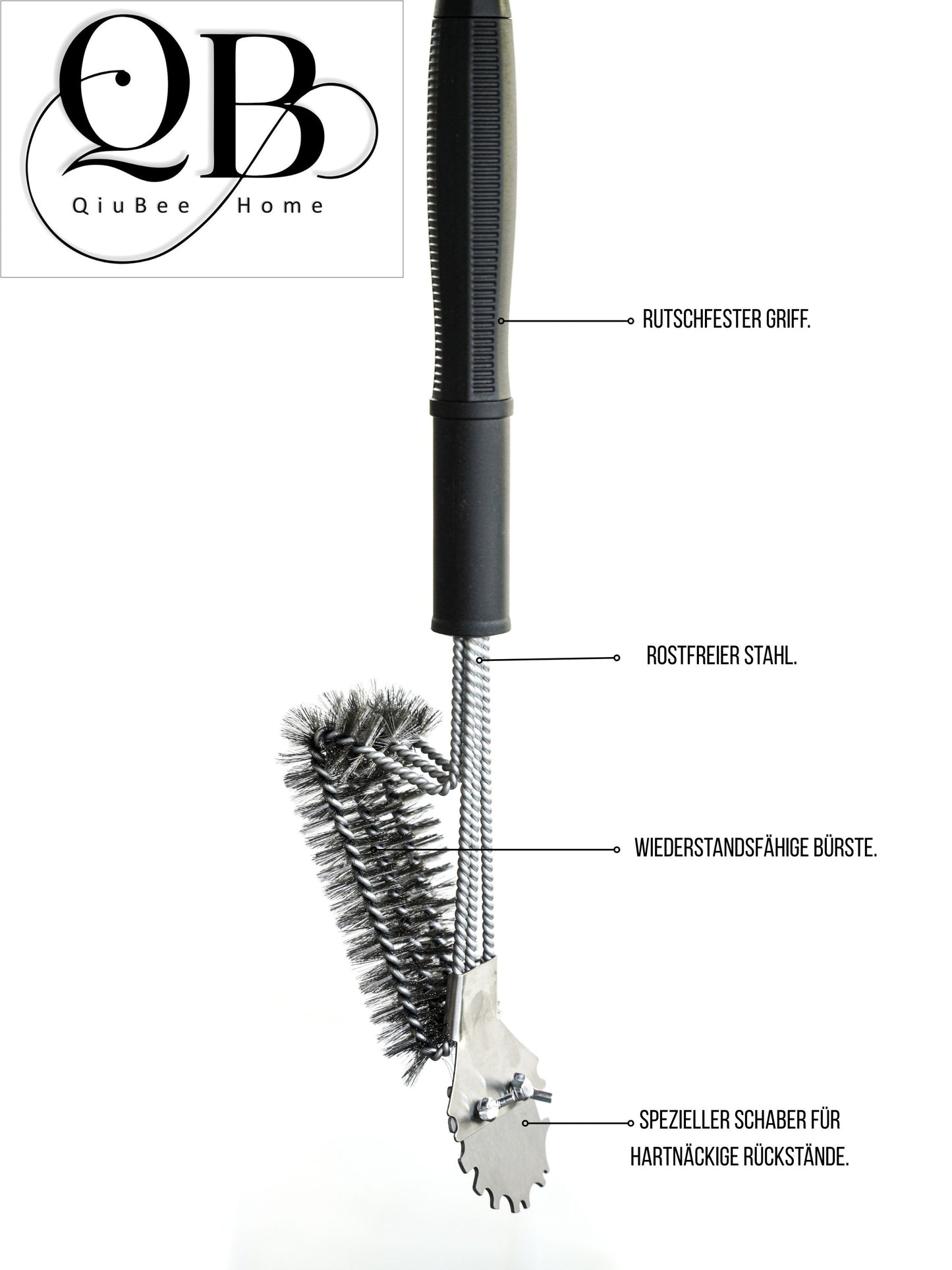 Grillreinigungsbürste mit einzigartigem Schaber