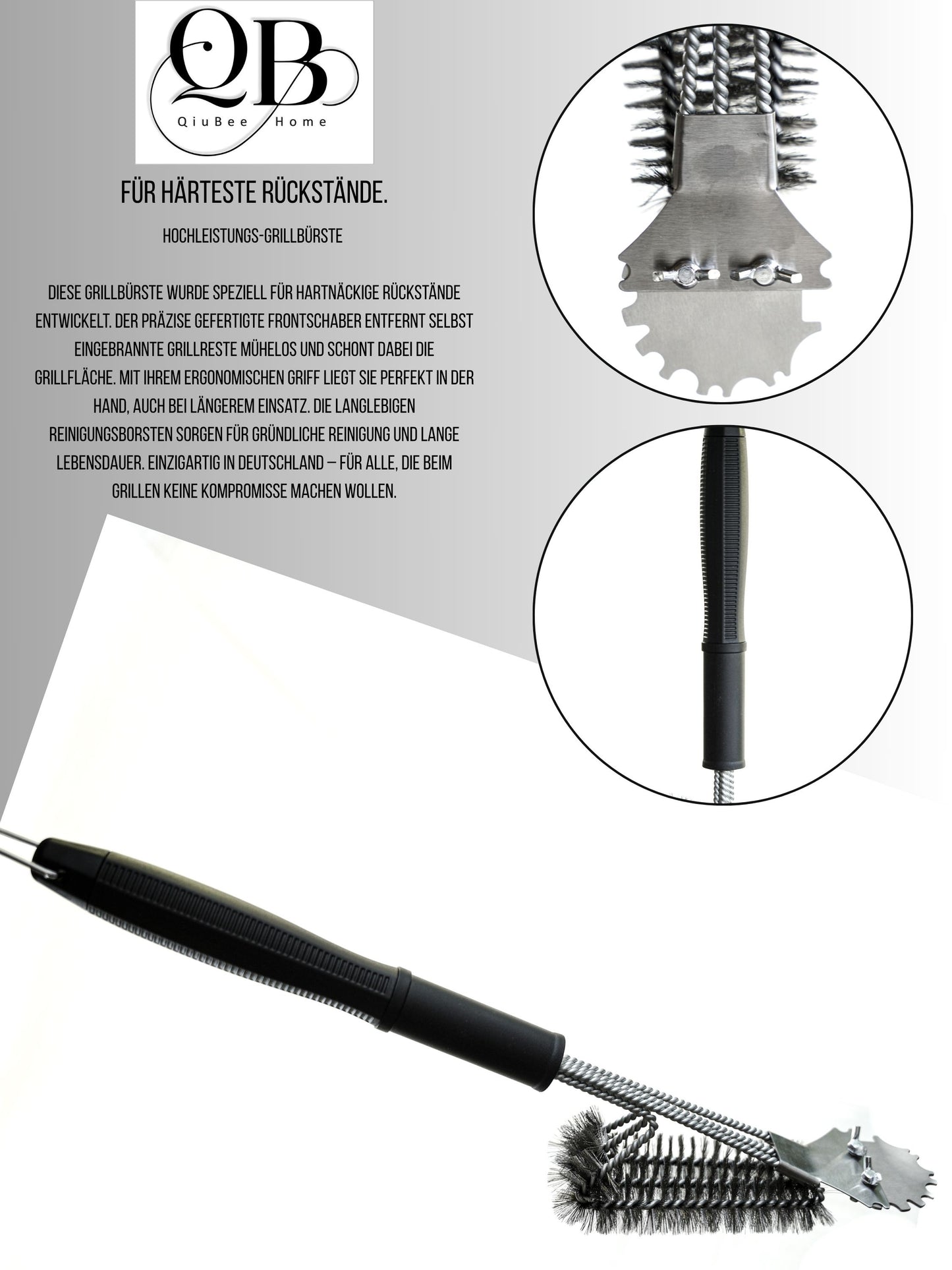 Grillreinigungsbürste mit einzigartigem Schaber